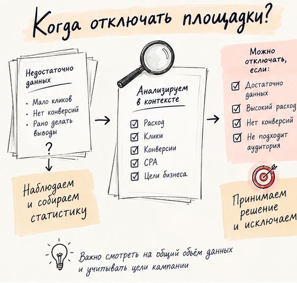 Когда наблюдать площадку РСЯ, а когда рассматривать исключение