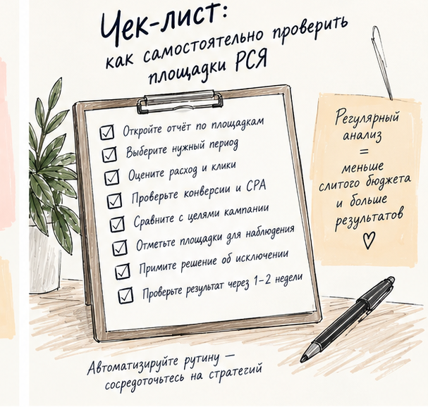 Чек-лист самостоятельного анализа площадок РСЯ в Яндекс Директе